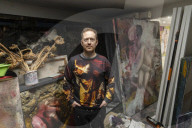 The artist Tom de Freston, in his studio in Oxford