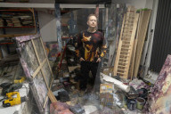 The artist Tom de Freston, in his studio in Oxford