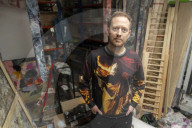 The artist Tom de Freston, in his studio in Oxford