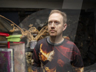 The artist Tom de Freston, in his studio in Oxford