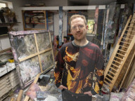 The artist Tom de Freston, in his studio in Oxford