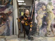 The artist Tom de Freston, in his studio in Oxford