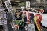 Residents Of The Xoco Neighborhood In Coyoacan, Mexico City, Protest Outside The Mitikah Tower Over Water Shortages And Gentrification