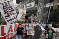 Residents Of The Xoco Neighborhood In Coyoacan, Mexico City, Protest Outside The Mitikah Tower Over Water Shortages And Gentrification