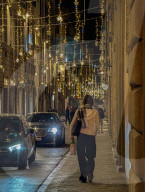 Christmas Evening Atmosphere In Florence