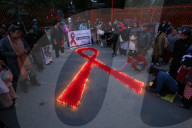Candle Light Vigil Eve Of AIDS Day In Nepal