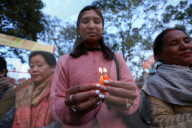 Candle Light Vigil Eve Of AIDS Day In Nepal