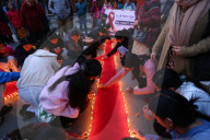 Candle Light Vigil Eve Of AIDS Day In Nepal