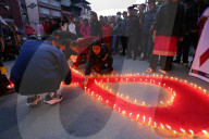 Candle Light Vigil Eve Of AIDS Day In Nepal