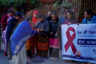 Candlelight Vigil On The Eve Of AIDS Day In Nepal