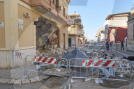 Post Office Facade Wrecked After Botched Excavator Heist In San Ferdinando Di Puglia 