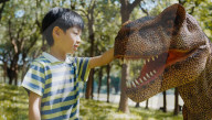 Robot AI dinosaur for theme parks