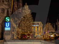 Christmas Atmosphere On Marienplatz Square In Munich