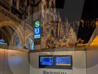 Christmas Atmosphere On Marienplatz Square In Munich