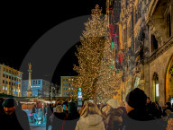 Christmas Atmosphere On Marienplatz Square In Munich