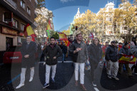 Revuelta Supporters Protest Outside PSOE Headquarters In Madrid