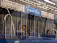 Passengers Waiting At Fuerstenried West U-Bahn Station In Munich