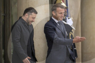 Macron And Zelensky After Meeting - Paris
