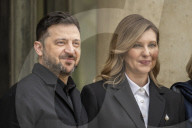 Macron And Zelensky After Meeting - Paris