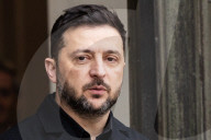 President Macron Welcomes President Zelensky And His Wife Zelenska In Paris.