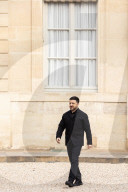 President Macron Welcomes President Zelensky And His Wife Zelenska In Paris.