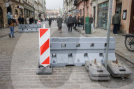 Anti Terrorist Security Barrier At Christmas Market In Poland
