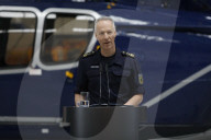 Bundesinnenminister ALEXANDER DOBRINDT bei der Indienststellung der Drohnenabwehreinheit in Ahrensfelde