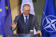 Pressekonferenz bei Empfang des polnischen Ministerpraesidenten