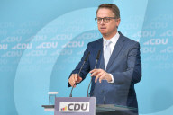 Pressekonferenz in der CDU-Bundesgeschaeftsstelle nach den Gremiensitzungen