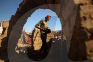 Displaced Palestinian Potters Build a Mud Workshop in Al-Zawaida, Central Gaza Strip