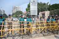 Security Tightened In Front Of Evercare Hospital For Former Prime Minister Khaleda Zia Treatment In Dhaka.