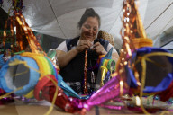 Vendors Make Piñatas And Sell Christmas Trees In Mexico City