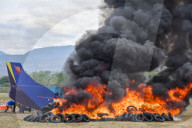 Aircraft Accident Response Exercise At Airport In Indonesia