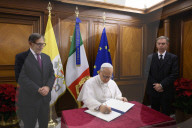 Pope Leo XIV Visits Italian Senate - Rome