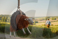 Hugh Jackman feeling sheepish in new movie