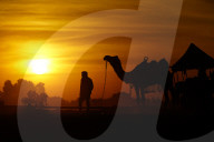 Tourists Enjoy a Camel Safari - India