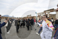 Jackie Chan Holds the Milan Cortina 2026 Olympic Flame - Pompeii