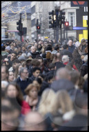 Last minute Christmas shoppers in London