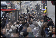 Last minute Christmas shoppers in London