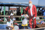 Santa Claus Meets Children in Villages - Benin