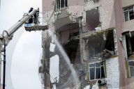 Russian Drone Hits Apartment Block In Kyiv - Ukraine