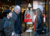 Boxing Day & post Christmas shoppers in Oxford Street