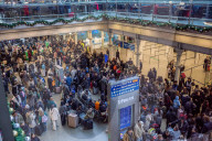 Eurostar trains cancelled at St Pancras Station. 