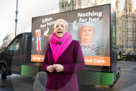 Daisy Cooper social care press conference outside Parliament.
