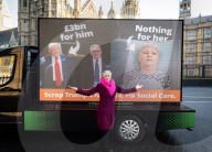 Daisy Cooper social care press conference outside Parliament.
