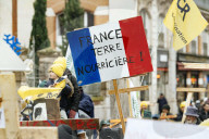 Farmers procession through the streets of Toulouse