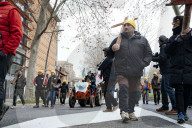 Farmers procession through the streets of Toulouse