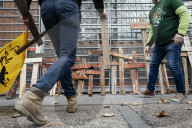 Farmers procession through the streets of Toulouse