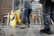 Farmers procession through the streets of Toulouse