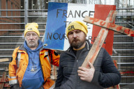 Farmers procession through the streets of Toulouse